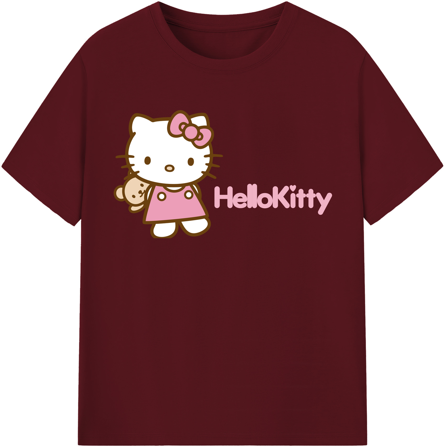 （画像用） Hello Kitty ハローキティ 綿100％半袖Tシャツ（フロントプリント）